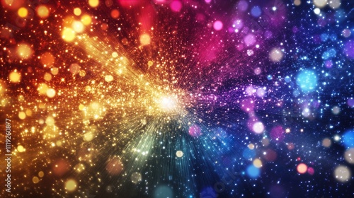 Vibrant Galaxy with Colorful Waves. Abstract cosmic energy in space - generative ai.