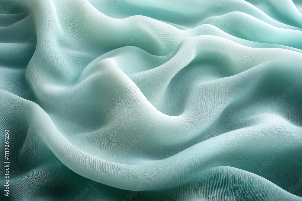 Flowing light teal fabric texture background. Flowing light teal fabric texture background.
