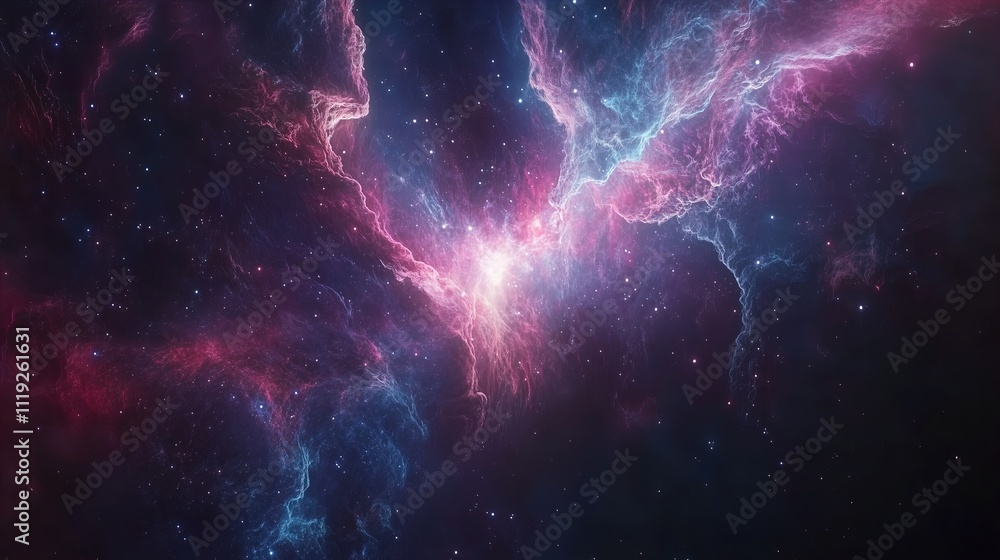 Vibrant Galaxy with Colorful Waves. Abstract cosmic energy in space - generative ai.