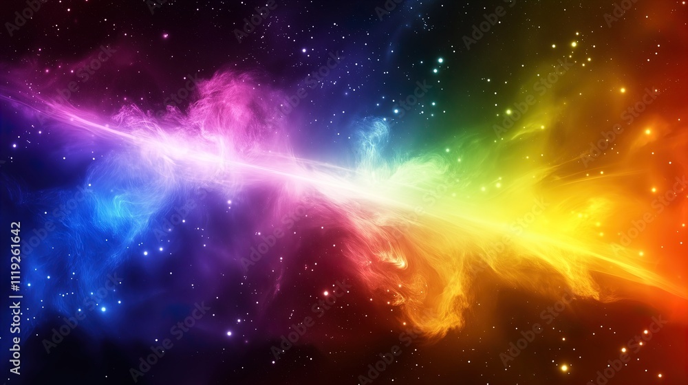 Vibrant Galaxy with Colorful Waves. Abstract cosmic energy in space - generative ai.