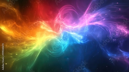 Vibrant Galaxy with Colorful Waves. Abstract cosmic energy in space - generative ai.