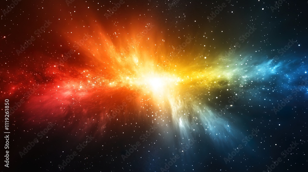 Vibrant Galaxy with Colorful Waves. Abstract cosmic energy in space - generative ai.