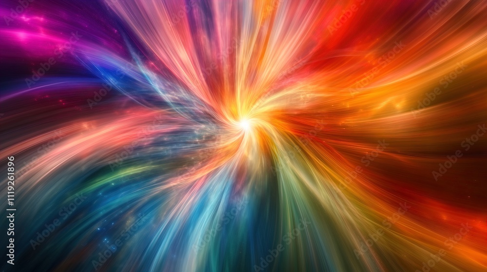 Vibrant Galaxy with Colorful Waves. Abstract cosmic energy in space - generative ai.