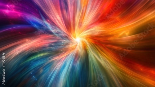 Obraz na płótnie Vibrant Galaxy with Colorful Waves. Abstract cosmic energy in space - generative ai. w salonie