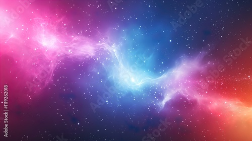 Obraz na płótnie Vibrant Galaxy with Colorful Waves. Abstract cosmic energy in space - generative ai. w salonie