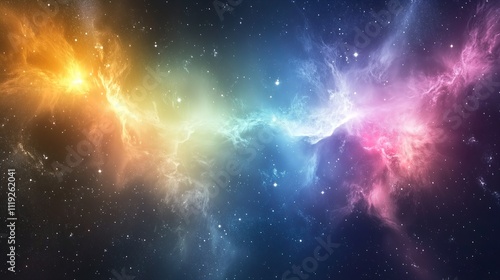 Vibrant Galaxy with Colorful Waves. Abstract cosmic energy in space - generative ai.