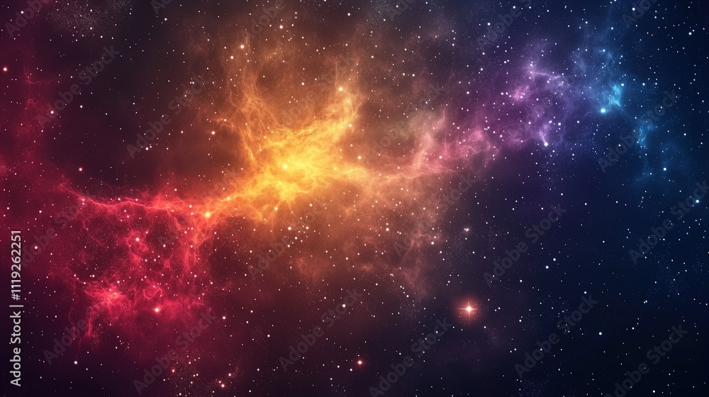 Vibrant Galaxy with Colorful Waves. Abstract cosmic energy in space - generative ai.