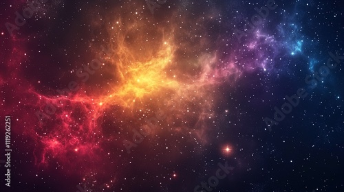 Obraz na płótnie Vibrant Galaxy with Colorful Waves. Abstract cosmic energy in space - generative ai. w salonie