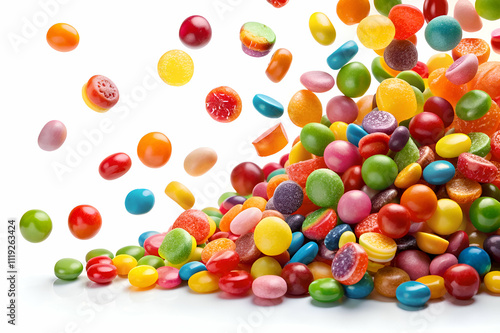 A Colorful Cascade of Candies. A Sweet and Sugary Delight