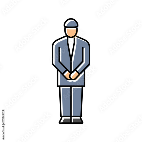 doorman hospitality hotel color icon vector. doorman hospitality hotel sign. isolated symbol illustration
