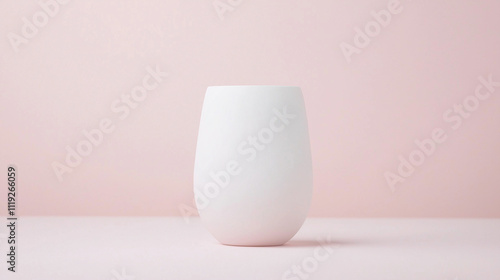 White Ceramic Mug on Pink B...