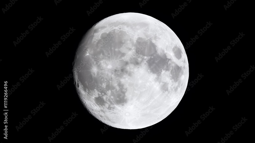 Bright full moon shines in the night sky illuminating the dark landscape and inspiring wonder in viewers around the world Bright full moon shines in the night sky illuminating the dark landscape and inspiring wonder in viewers around the world