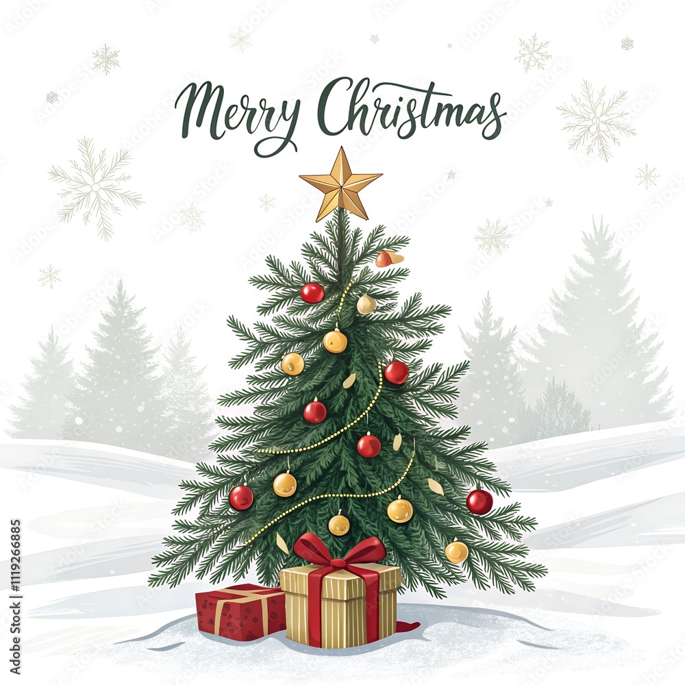 Obraz premium christmas tree with gift boxes