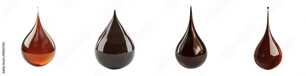Set of a chocolate drop, isolated on a transparent background. Set of a chocolate drop, isolated on a transparent background.