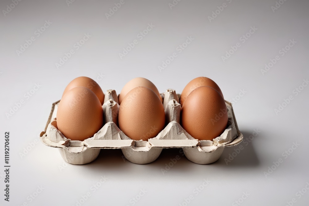 four eggs in a carton on a white surface four eggs in a carton on a white surface