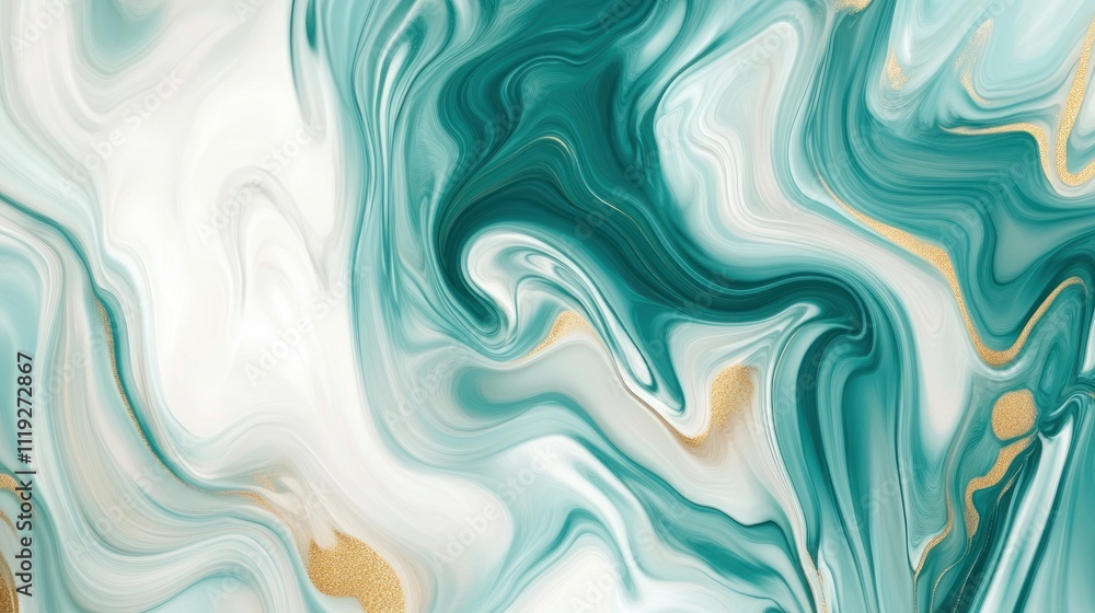 Abstract Swirling Green and Gold Artwork Abstract Swirling Green and Gold Artwork