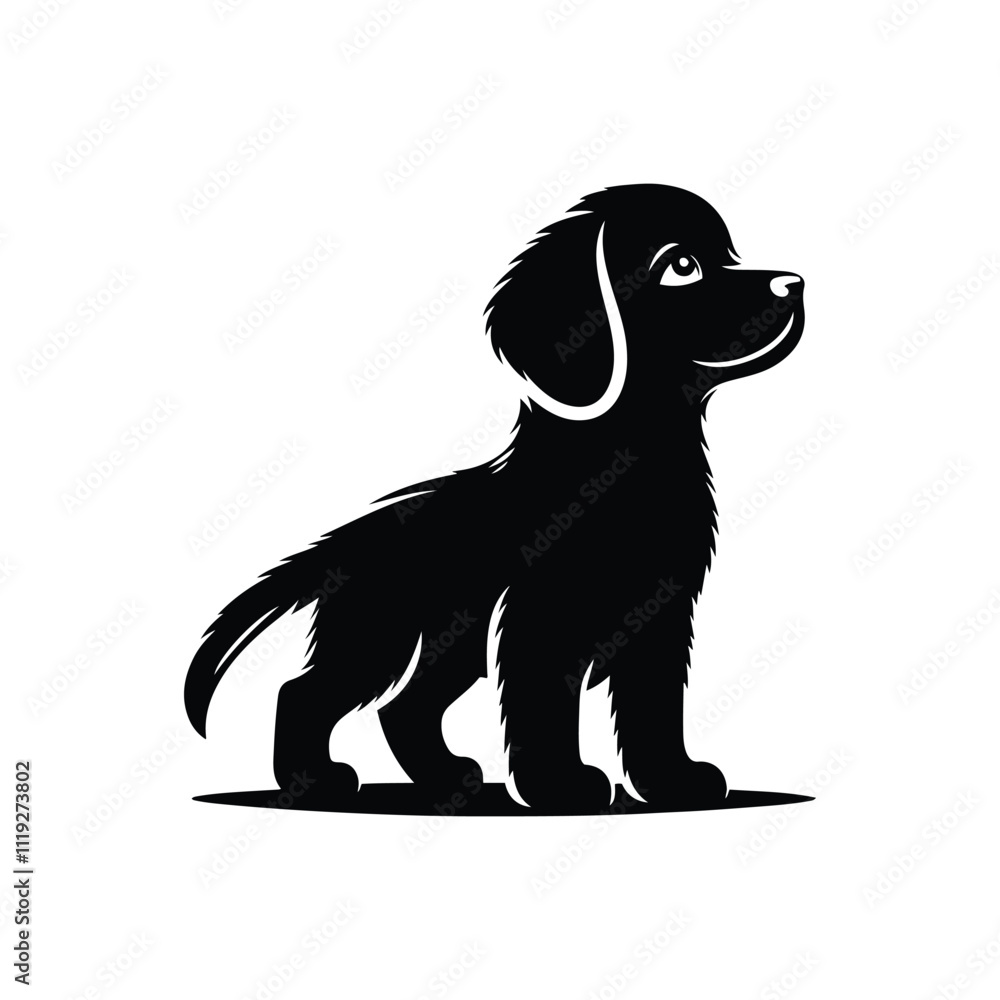 A cute puppy dog icon silhouette vector art illustration template design A cute puppy dog icon silhouette vector art illustration template design