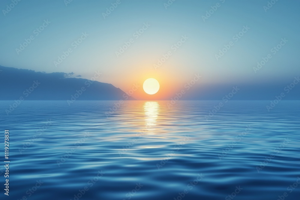 A fresh morning with the sun rising over a calm lake, signaling a new day. The air is filled with possibilities A fresh morning with the sun rising over a calm lake, signaling a new day. The air is filled with possibilities