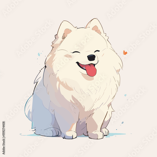 Adorable Happy Pomeranian Dog Illustration. Cute Dog Vector.