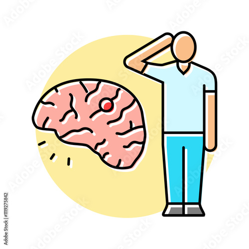 stroke man disease color icon vector. stroke man disease sign. isolated symbol illustration