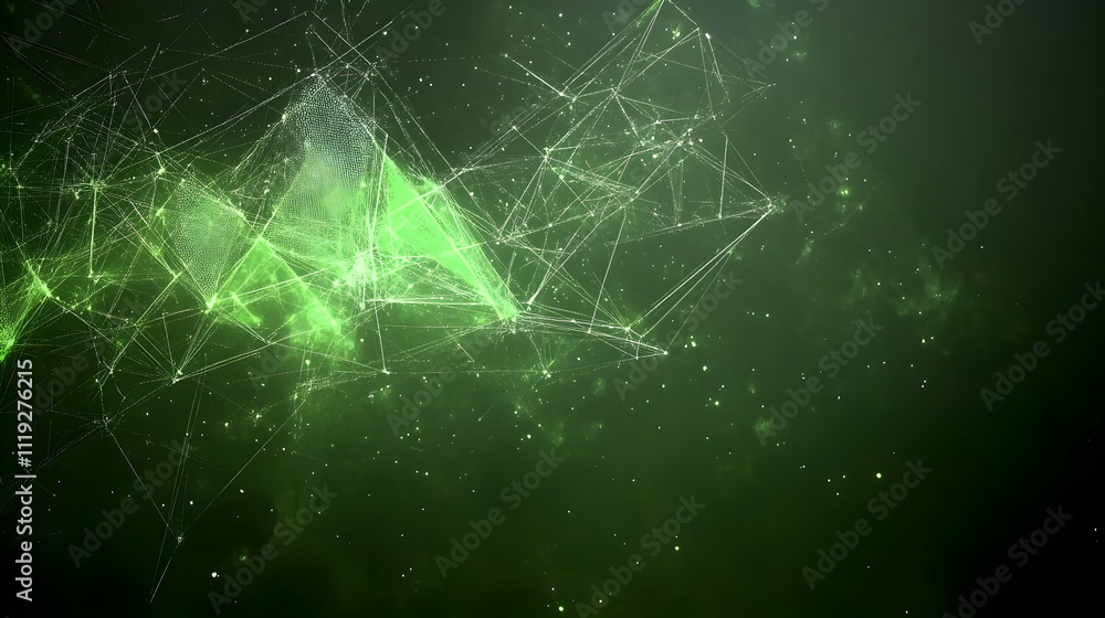 Abstract green glowing network. Abstract green glowing network.