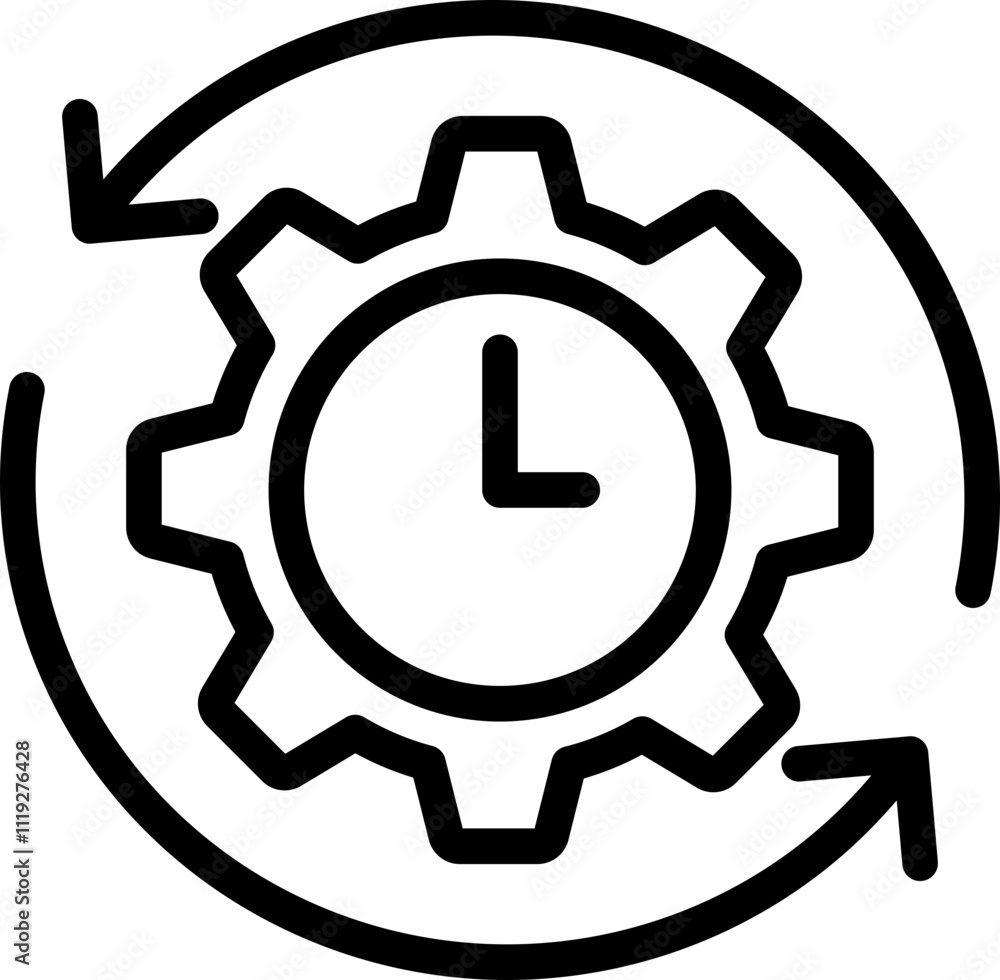Project Duration Line Icon Project Duration Line Icon