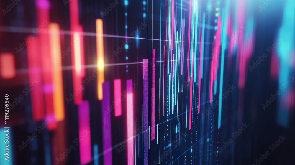 Abstract Neon Data Visualization Colorful Bars Abstract Neon Data Visualization Colorful Bars