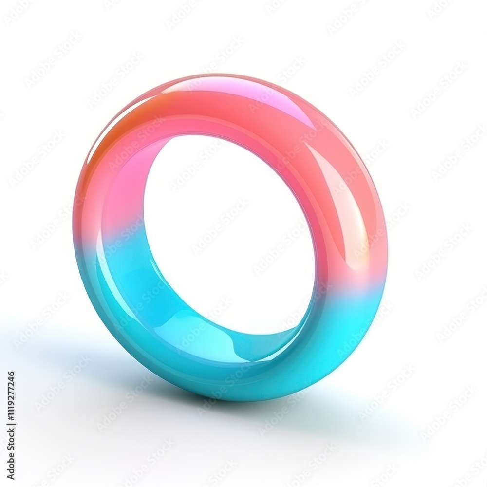 Glossy torus with pink and blue gradient symbolizing infinity, connection, and modern design Glossy torus with pink and blue gradient symbolizing infinity, connection, and modern design