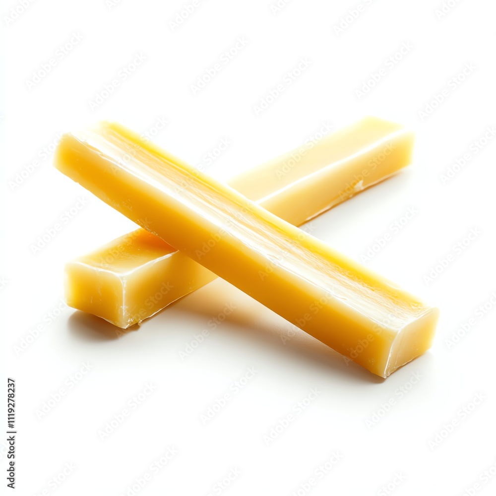 Gourmet cheese sticks with a smooth surface on a white isolated background. Gourmet cheese sticks with a smooth surface on a white isolated background.