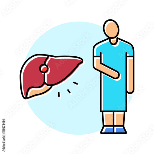 liver man disease color icon vector. liver man disease sign. isolated symbol illustration