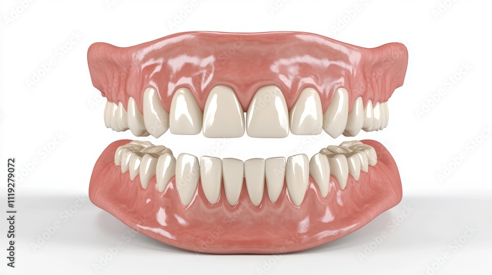 3D Teeth Model on White Background, Realistic Dental Illustration Generative AI 3D Teeth Model on White Background, Realistic Dental Illustration Generative AI
