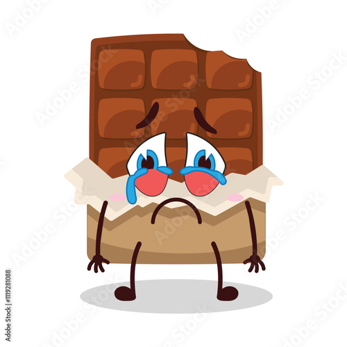 cute cry expression of sweet potato cartoon character