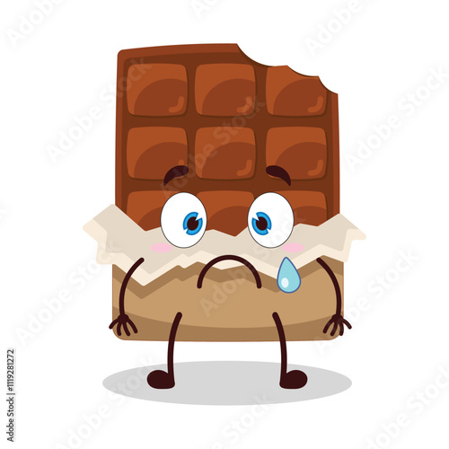 cute nervous expression of sweet potato cartoon character