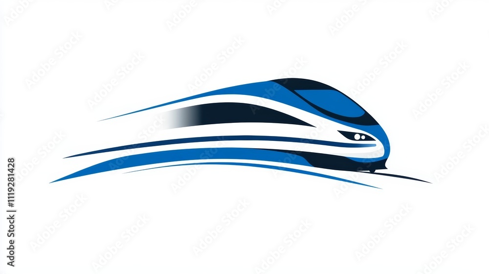 High Speed Train Logo with Simple Lines and Graphic Elements on a Pure Background Generative AI High Speed Train Logo with Simple Lines and Graphic Elements on a Pure Background Generative AI