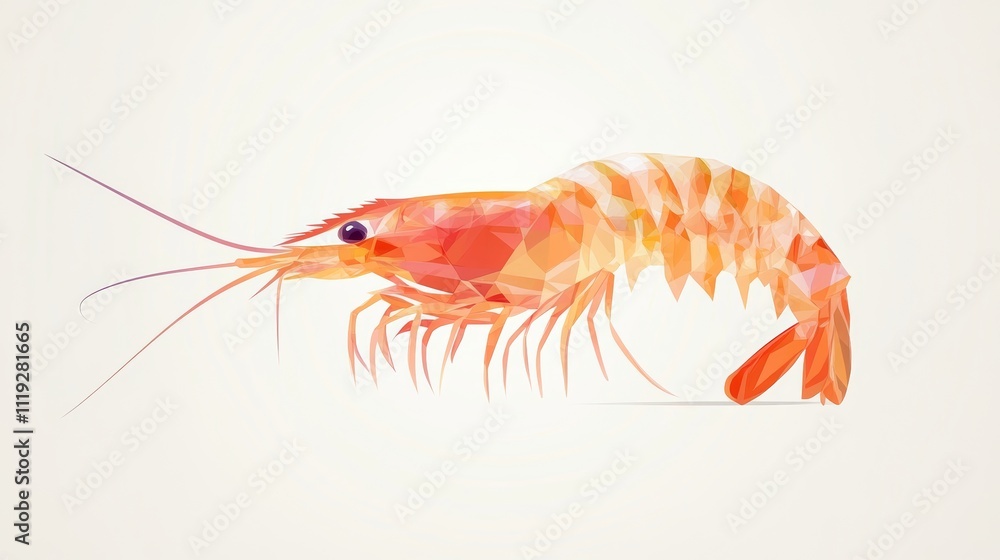 Cute Shrimp Illustration on White Background, Perfect for Children's Book or Educational Material Generative AI Cute Shrimp Illustration on White Background, Perfect for Children's Book or Educational Material Generative AI