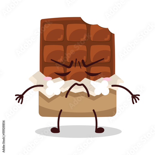 cute mad expression of sweet potato cartoon character