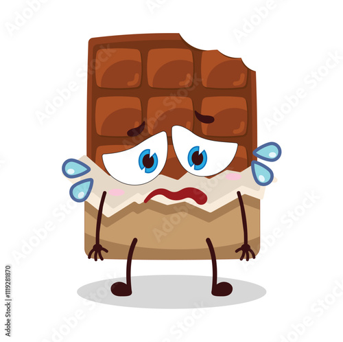 cute depressed expression of sweet potato cartoon character