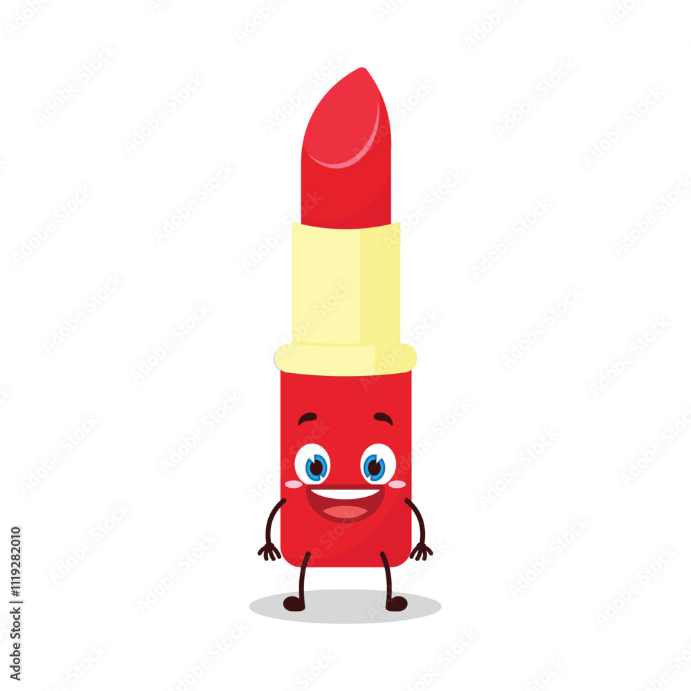 cute happy expression of lipstick cartoon character cute happy expression of lipstick cartoon character