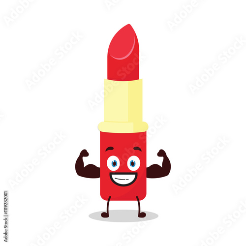 cute masculine healthy athlete expression of lipstick cartoon character