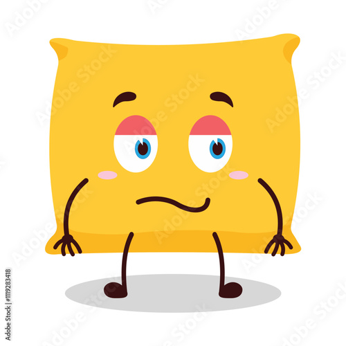 cute silent expression of pillow cartoon character