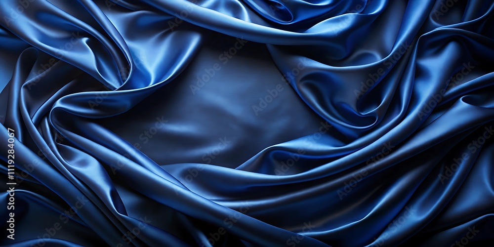 Fototapeta premium Blue silk fabric luxurious background