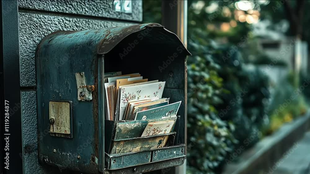 Newspapers overflowing from a mailbox in a suburban neighborhood Newspapers overflowing from a mailbox in a suburban neighborhood