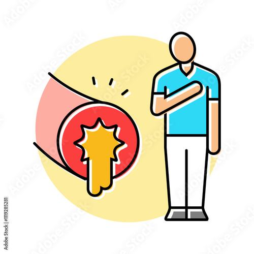 asthma man disease color icon vector. asthma man disease sign. isolated symbol illustration
