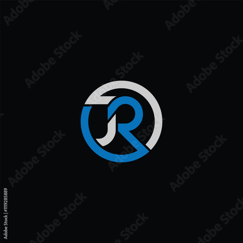 JR or RJ letter designs with different colors and backgrounds