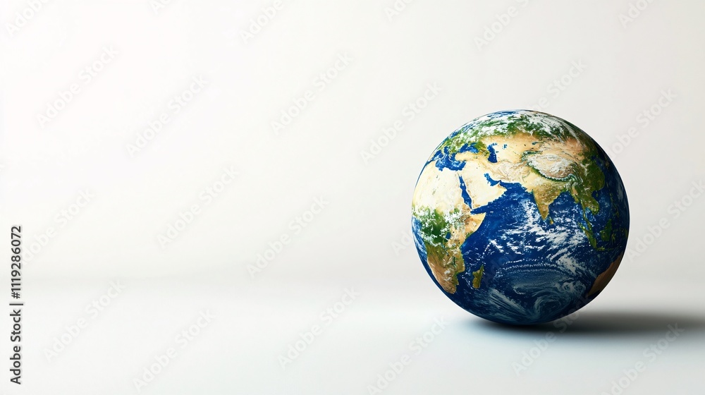 A detailed 3D rendering of planet Earth on a white background, showcasing continents and oceans. A detailed 3D rendering of planet Earth on a white background, showcasing continents and oceans.