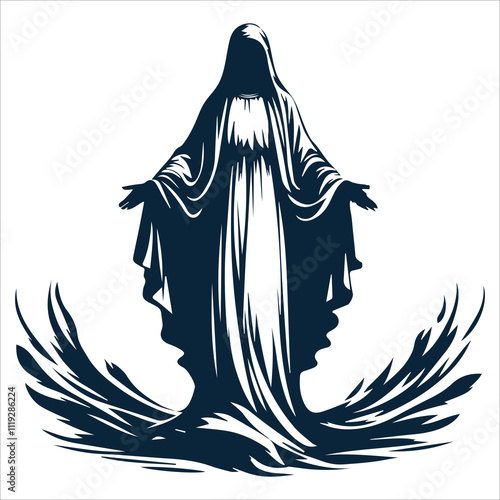 Virgin Mary with Open Arms Vector