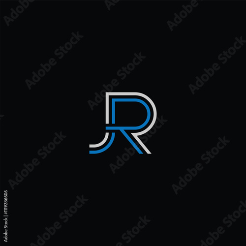 JR or RJ letter designs with different colors and backgrounds