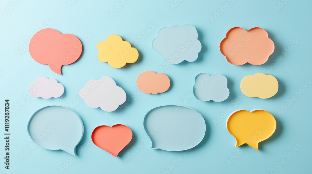 Blank speech bubbles set isolated on transparent background. Vector ...