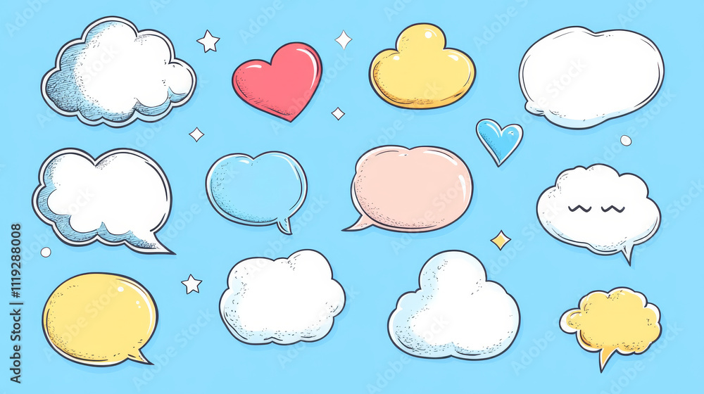 Blank speech bubbles set isolated on transparent background. Vector ...