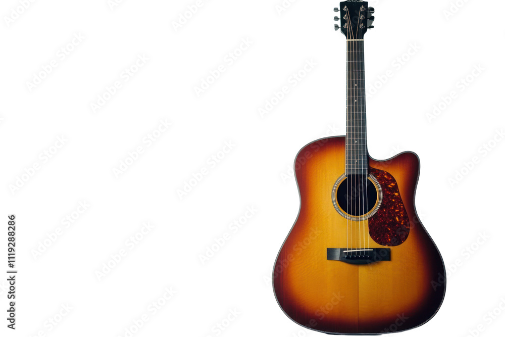 Fototapeta premium acoustic guitar isolated on white